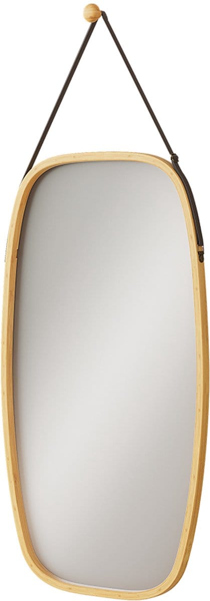 Vicco Mirno Badkamerspiegel – 44 x 78 cm met verstelbare band Bamboe