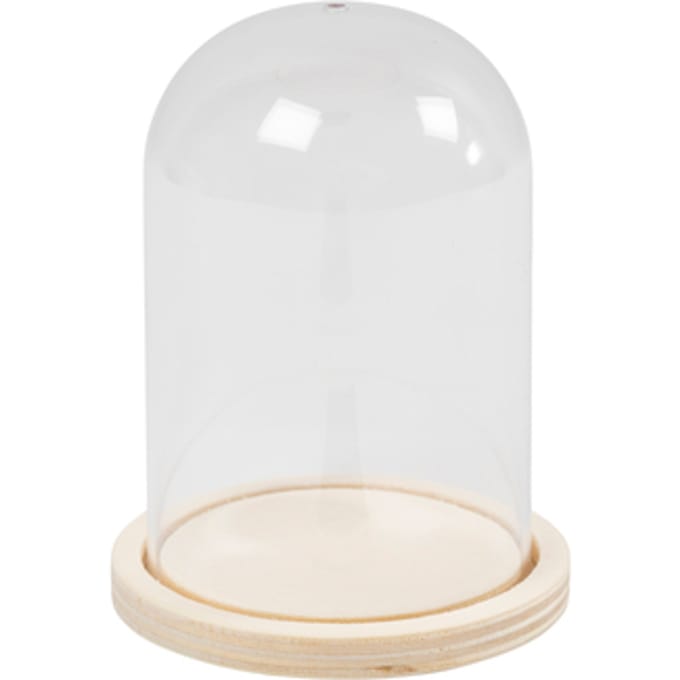 CC Bell on wooden base, H: 9,5 cm, dia. 6 cm, hole size 3 mm, 1 pc