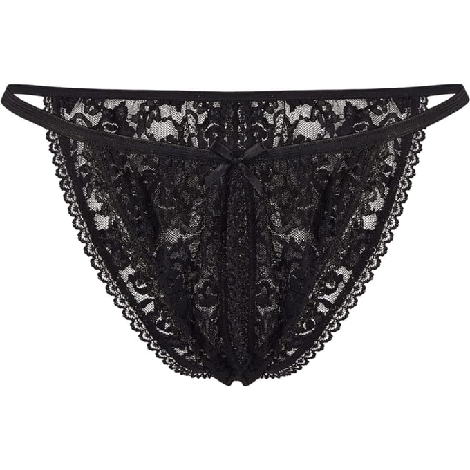 Amorable - Erotische String - Sexy Tanga Slipje Met Open Kruis - Zwart - One Size