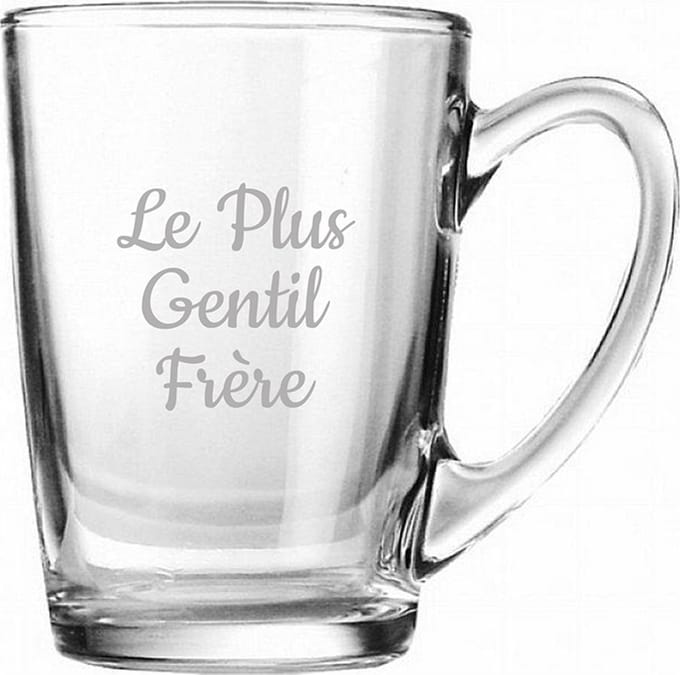 Theeglas gegraveerd - 32cl - Le Plus Gentil Frère