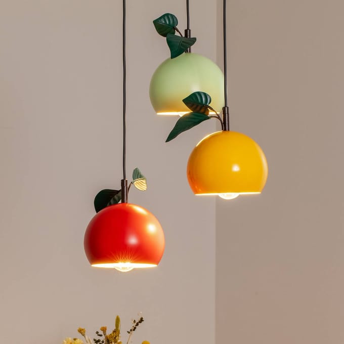 Luminex Hanglamp Apple mix, kleurrijk, metaal, Ø 42 cm, 3-lamps, E27