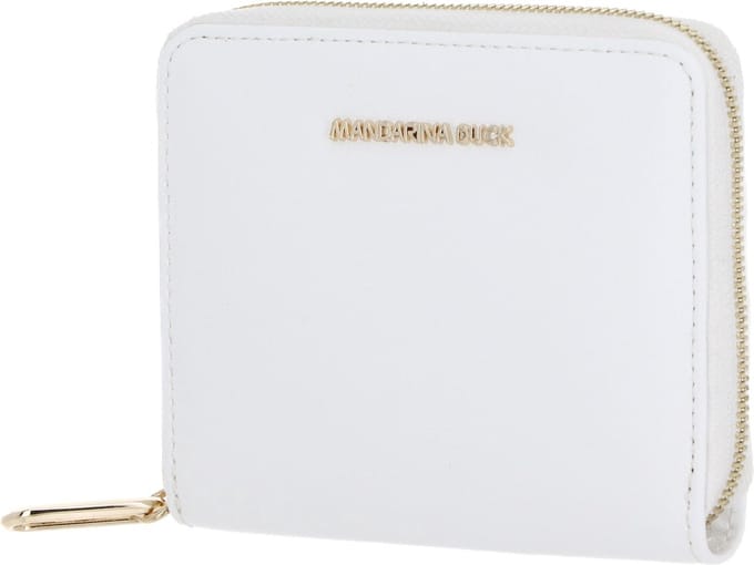 MANDARINA DUCK Leren Portemonnee Luna Zip Wallet Optical White Wit