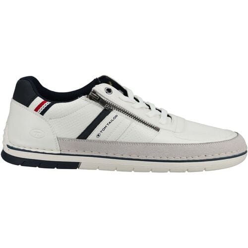 Tom Tailor - Sneakers van gestructureerd imitatieleer - Maat 41 - white
