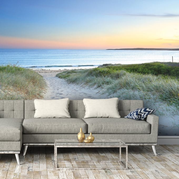 Fotobehang - Duinen - Zand - Zee - Vliesbehang - (368 x 254 cm)