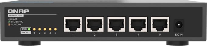 QNAP Switch QSW-3205-5T | 5X 10GbE, Plug & Play Unmanaged, Fanless