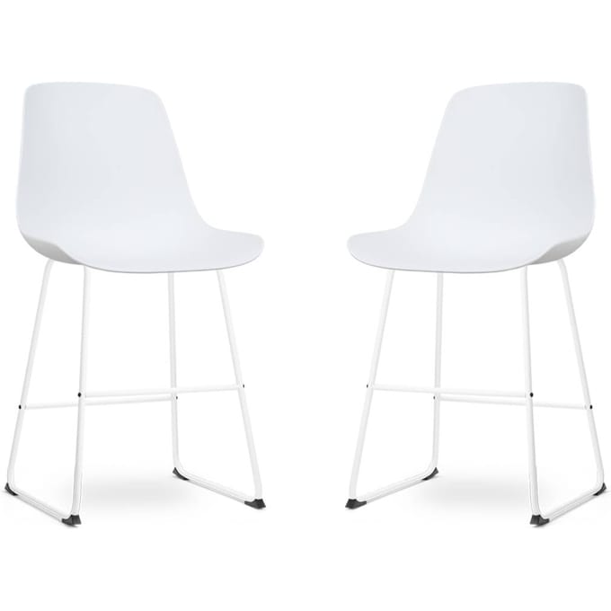 Nolon Nino Barkruk Wit - Wit Onderstel - 65 cm - Barstoel - Kookeiland - met Rugleuning
