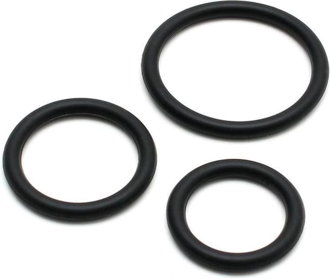Rimba - Flexibele Siliconen Cockringen Set Ø 30, 40 En 50 mm - Zwart