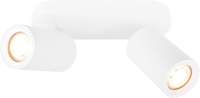 Ledvion - SMART LED Plafondspot - Wit 2-lichts - Dimbaar - 4.9W - RGB+CCT - Rechthoek - GU10 - IP20