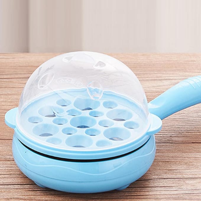 Multifunctionele 2 in 1 Eierkoker Anti-aanbak Eierkoekenpan Eierkoker Automatische Uitschakeling Eierkoker blauw