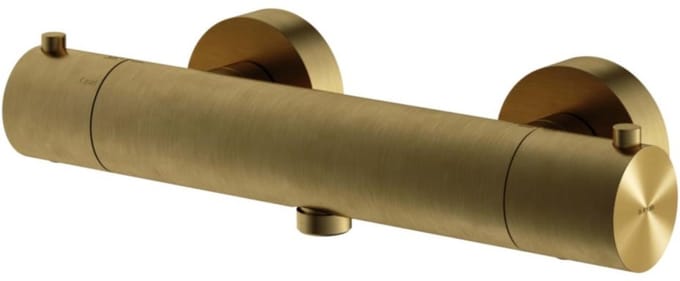 Hotbath Archie - Douchemengkraan Thermostatisch - met Doucheslang - met Onderaansluiting - Geborsteld Messing Pvd