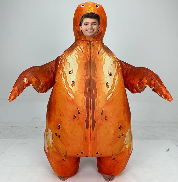 Groot Turkije Grappig Opblaaskostuum, Volwassen One size (150-190cm) bruin