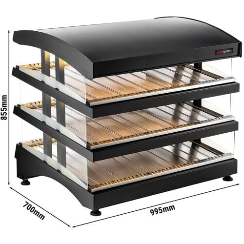 GGM Gastro Warmhaltevitrine - 995mm - 1,02 kW - mit 3 Ablagen - separat steuerbar
