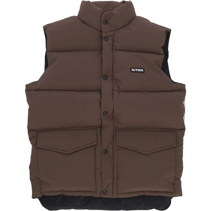 Heren puffvest bruin mouwloos donsjack