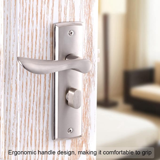 Serrure de sécurité intérieure en alliage d'aluminium Durable Poignée de porte de chambre à coucher et de toilette
