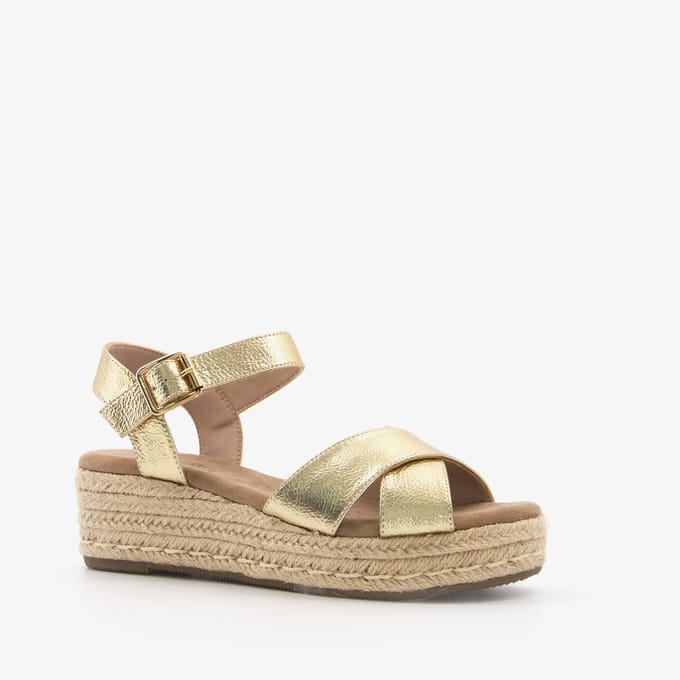 Blue Box dames espadrilles met sleehak goud - Maat 37