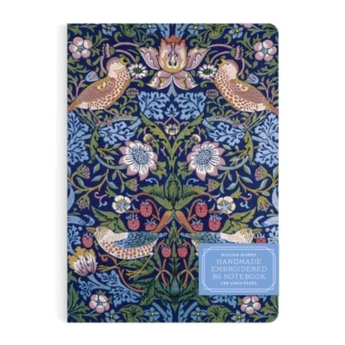 William Morris Strawberry Thief Handmade Embroidered B5 Journal - Galison