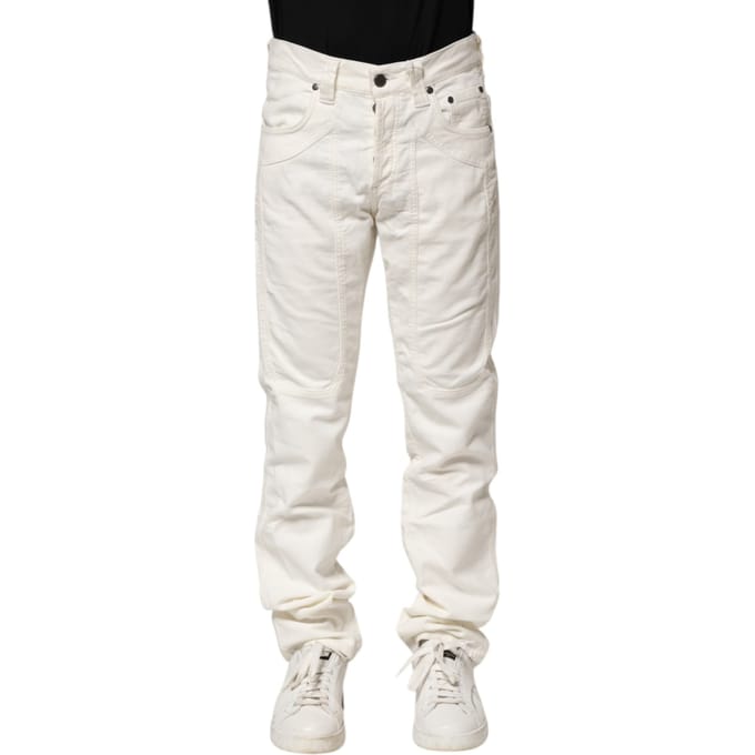 Jeckerson Witte Katoenen Stretch Rechte Pasvorm Heren Denim Jeans