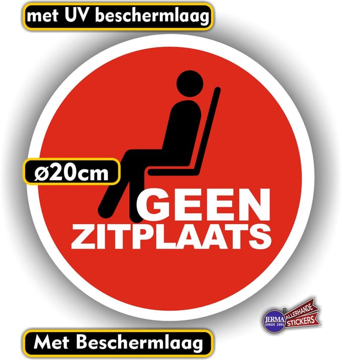 Jerma-Geen zitplaats Sticker-Duidelijke instructie Sticker-Niet zitten