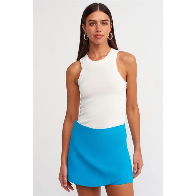 Geribbelde Mouwloos Slim-Fit Blouse
