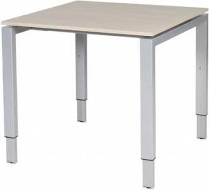 Verstelbaar Bureau - Domino 80x80 Eiken - alu frame