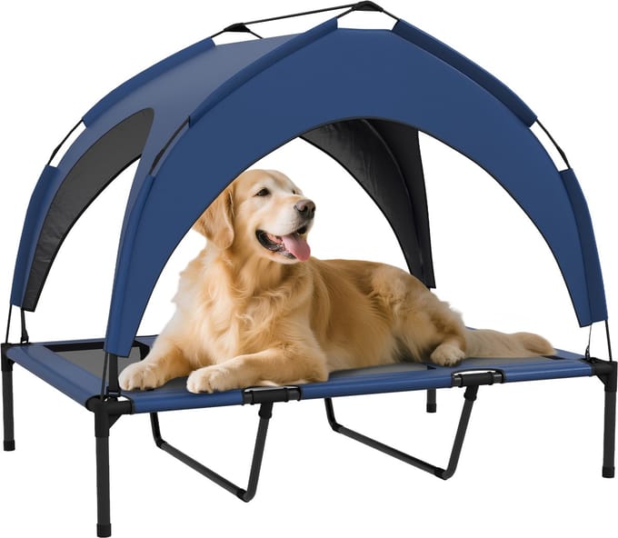 PawHut Erhöhtes Hundebett mit Dach D04-272V03