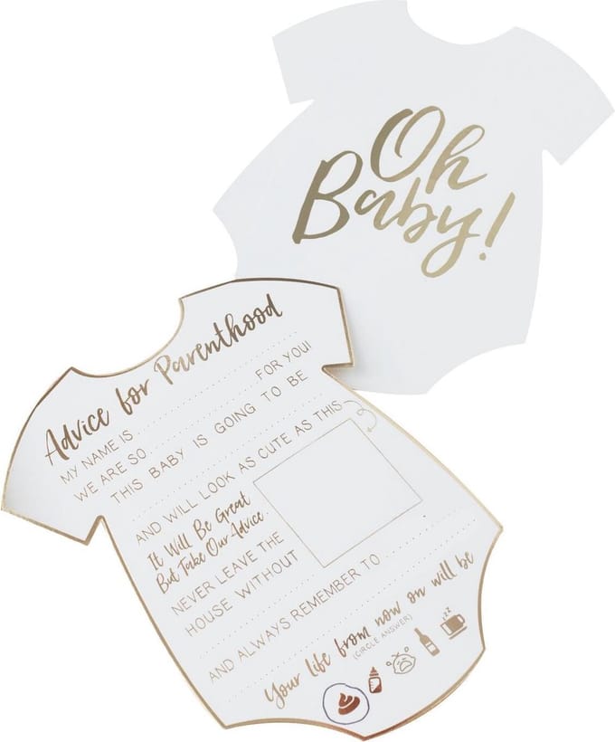 Ginger Ray Advies kaart - Oh Baby romper voor babyshower - 10 stuks