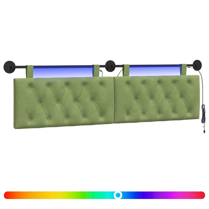 vidaXL - Hangend - hoofdbord - Lichtgroen - Fluweel