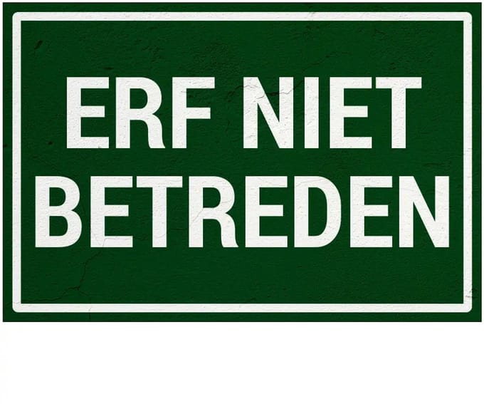 Erf niet betreden bord | Sign Again materiaal | 30 x 20 cm