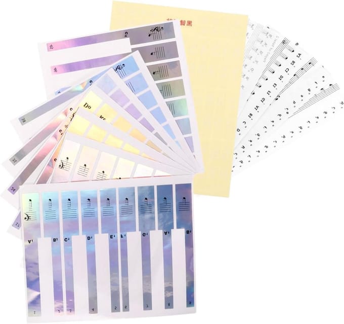 Piano Stickers - Toetsen Notities - Beginners Leren - Geen Lijmresten - 2 Sets - Wit