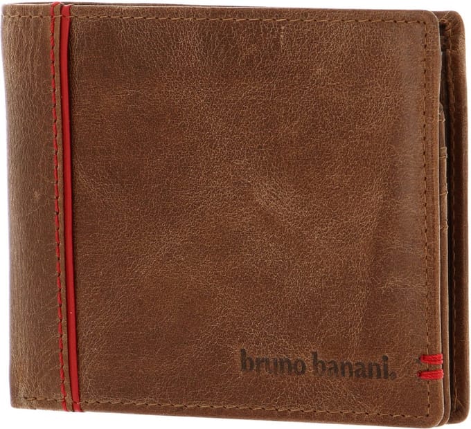 bruno banani Leren Portemonnee Wallet Cognac / Red Bruine