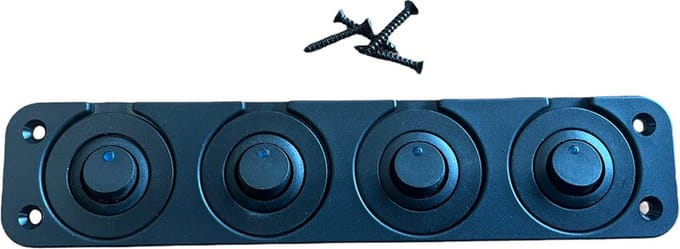 Ripca 4 x 12V schakelaar met LED + montageframe