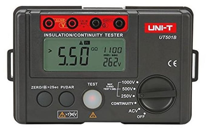 Isolatieweerstandstester 250V/500V/1000V voor professioneel gebruik