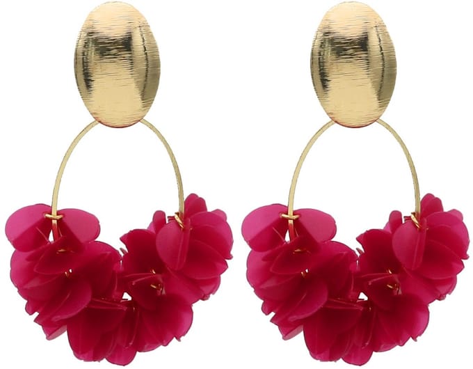 Oorbellen shiny – roze – 6x3,5 cm