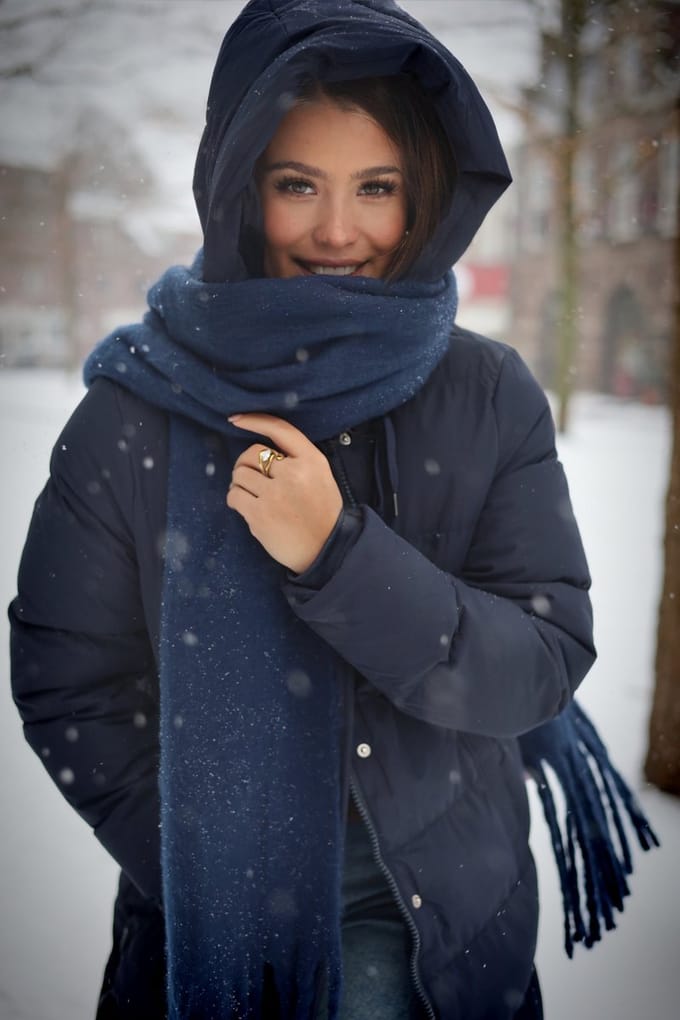 Getdrezzed Winterjas - Maat: L - winterjas medium donkerblauw