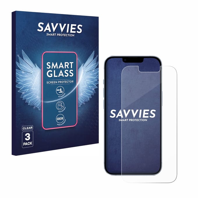 3 Stuks Savvies Screenprotector - geschikt voor Apple iPhone 14 - beschermfolie glas transparant