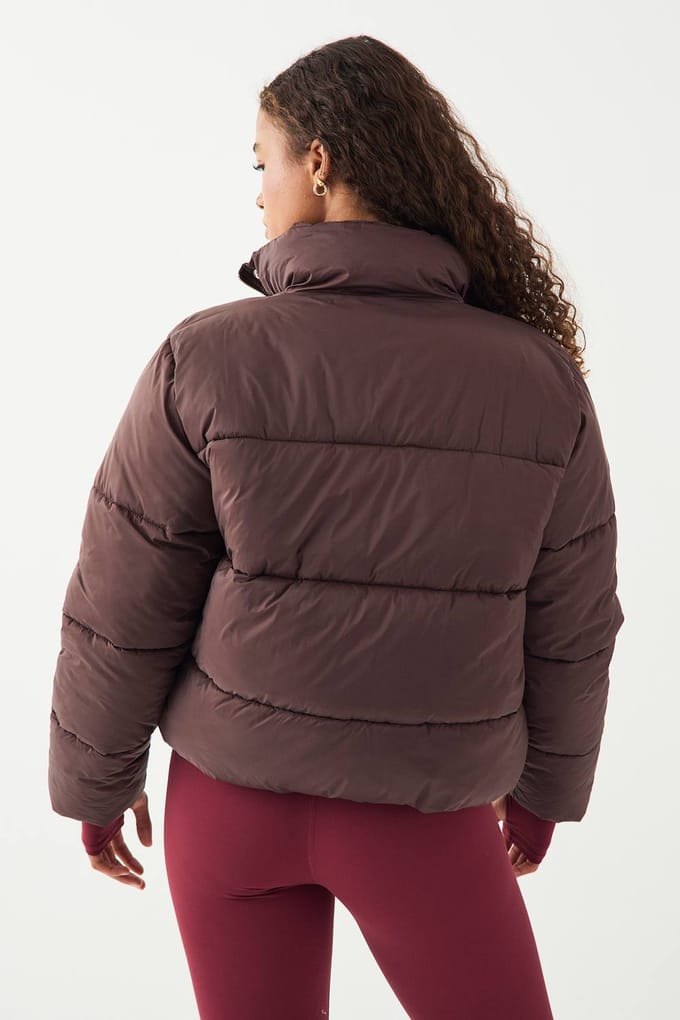 Dames DSGN Studio Sport Doorritspuffer Jas | Chocolate | Maat: Medium