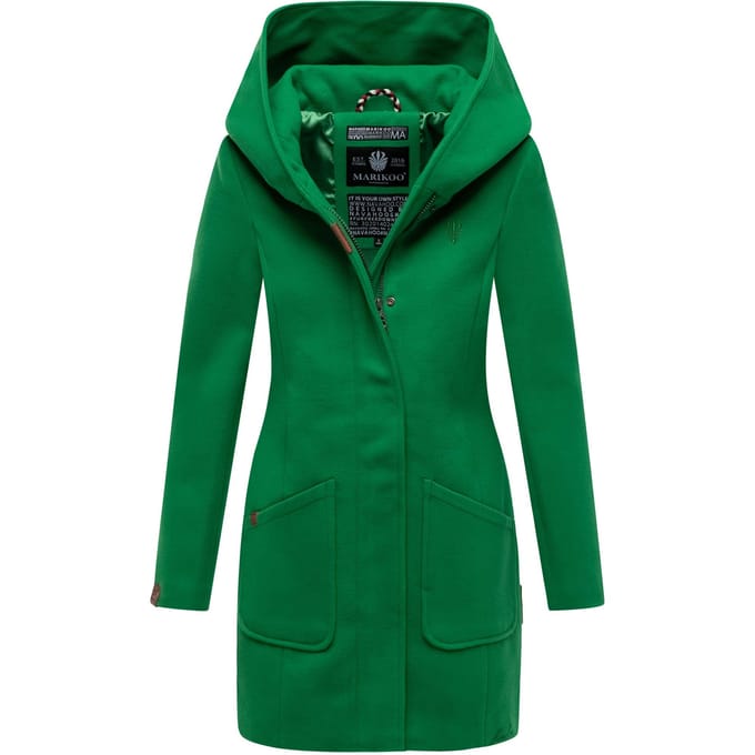 Marikoo dames wintermantel met capuchon en getailleerd model