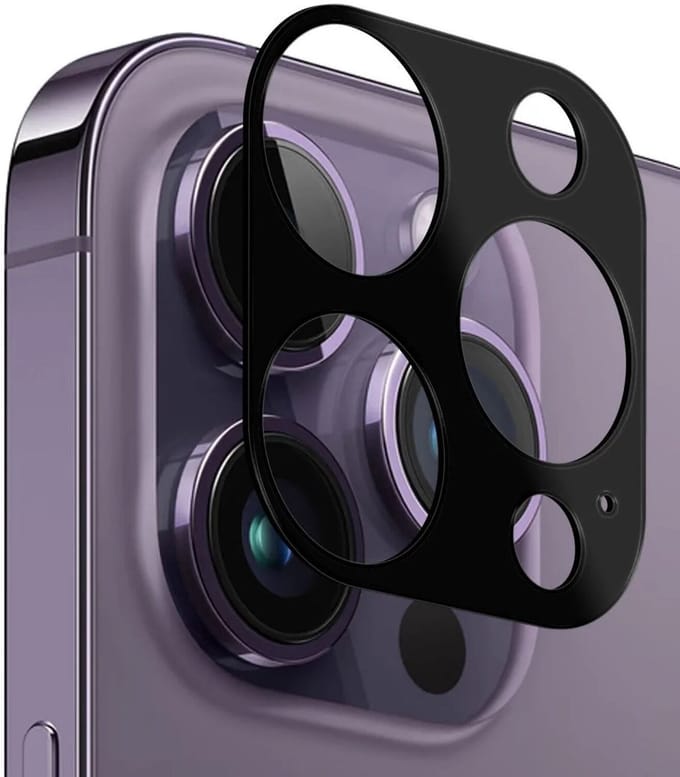 Rosso Camera Lens Protector Geschikt voor Apple iPhone 15 Pro / 15 Pro Max | Camera Bescherming | Glas | Zwart