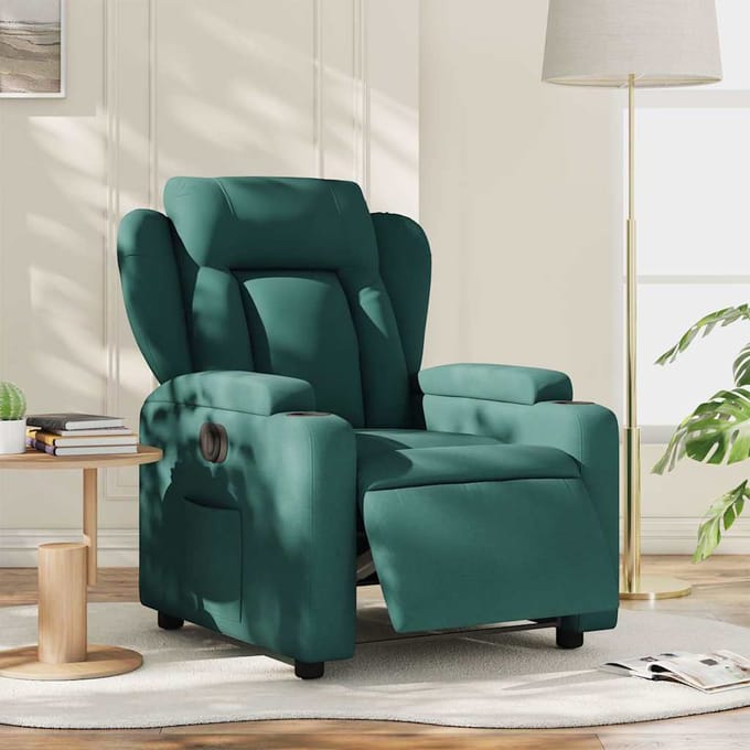 vidaXL - Fauteuil - verstelbaar - elektrisch - stof - donkergroen