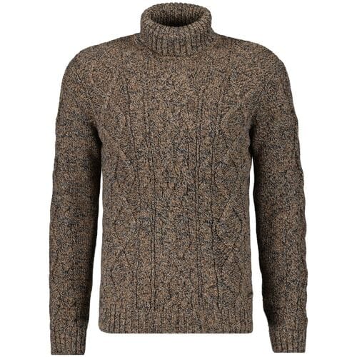Ragman Trui Col Cable Design Pullover Taupe-Grijs / male