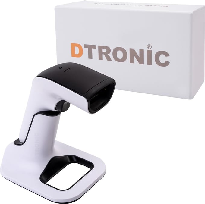 DTRONIC DT3451 draadloze barcodescanner – Bluetooth & USB – 1D/2D QR – 16 uur accuduur – Plug & Play
