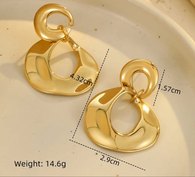 Bijoutheek Oorknoppen Geometrisch Cirkels Organisch Goud