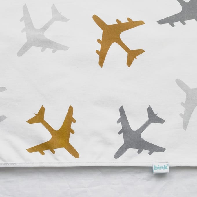 BINK Bedding Wieglaken Planes Oker 75 x 100 cm
