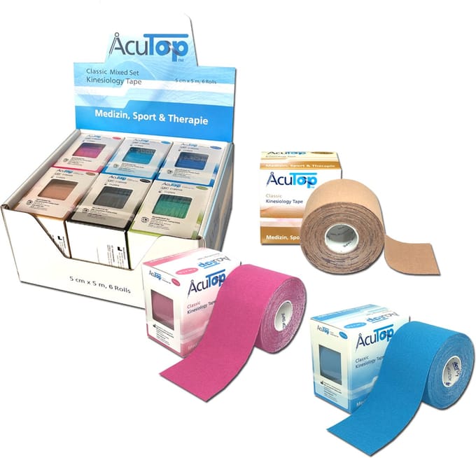 Acutop - Classic Kinesiologie tape - Starterset - 6 rollen