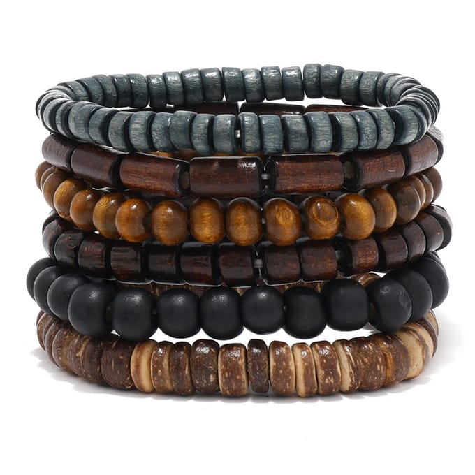 Kralen Armband - Set 6 Armbanden - Houten Armband