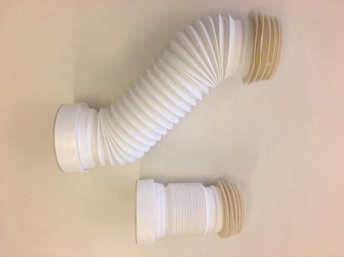 Uittrekbare flexibele WC afvoer 30-57cm wit