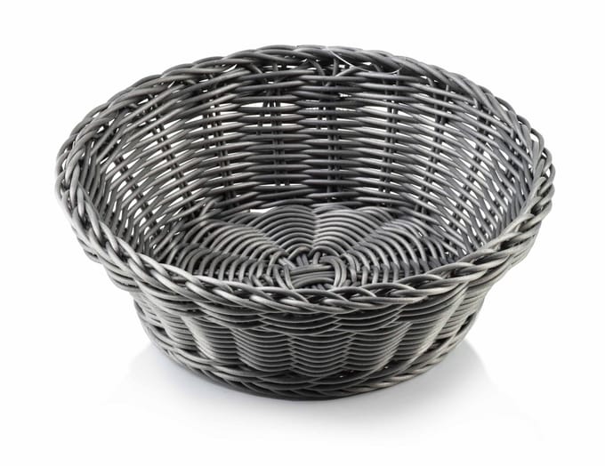 Grijze Polyrattan Mand - Bestekhouder / Broodmand 20x7 cm