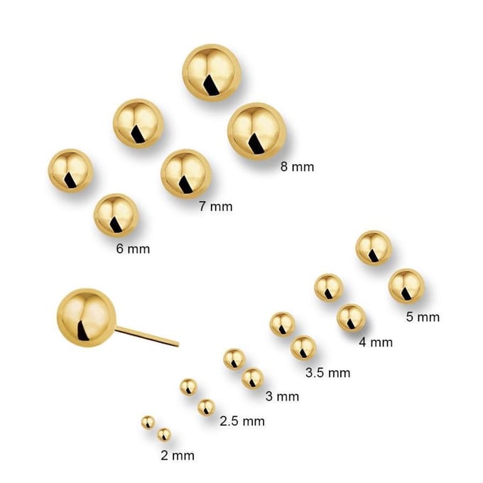 Gouden oorknoppen 7 mm 4011808 Quickjewels