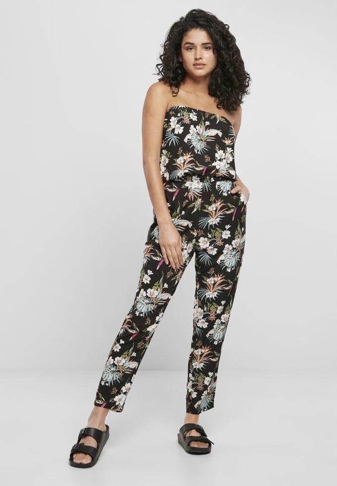 Urban Classics - Viscose Bandeau Jumpsuit - XS - Zwart