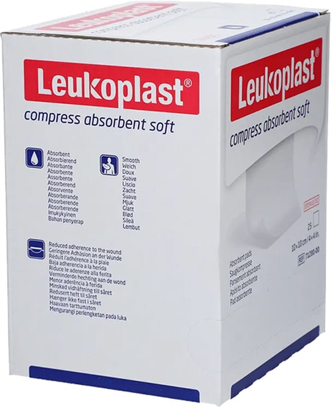 Compress absorbent soft steriel 10x10cm 25 stuks
